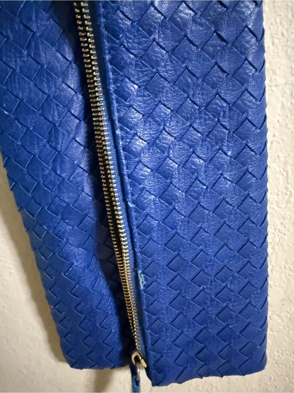 Urban Expressions Blue Woven Wristlet Clutch Vegan Leather - Picture 2 of 6